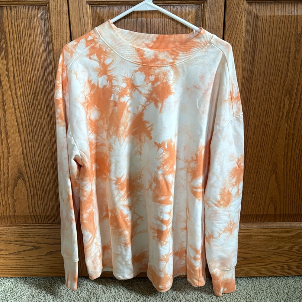 Oversized Orange Tie-Dye All in Motion Crewneck